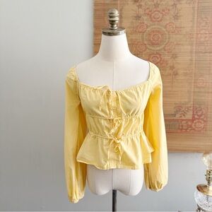 4Si3NNA Cottagecore Long Sleeve Peasant Top